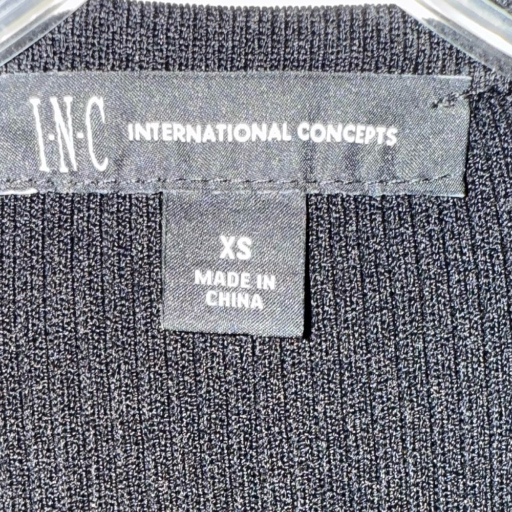 INC International Concepts Black Cardigan with Pearl Belt - Picture 2 of 5